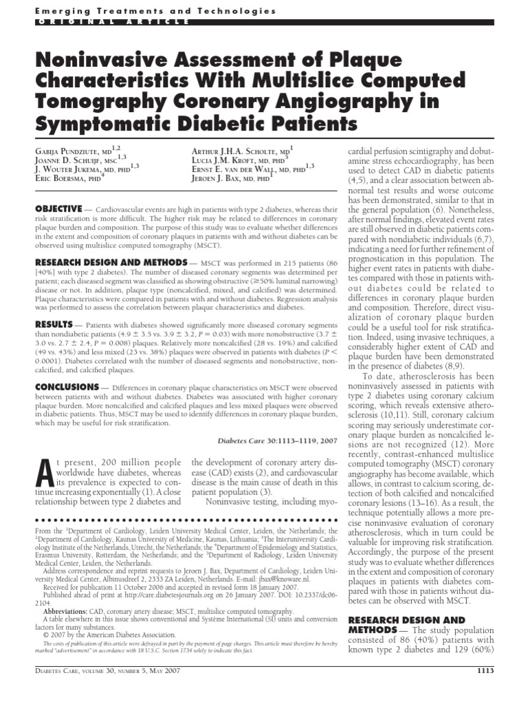 Noninvasive Assessment of Plaque Characteristics With Multislice ...