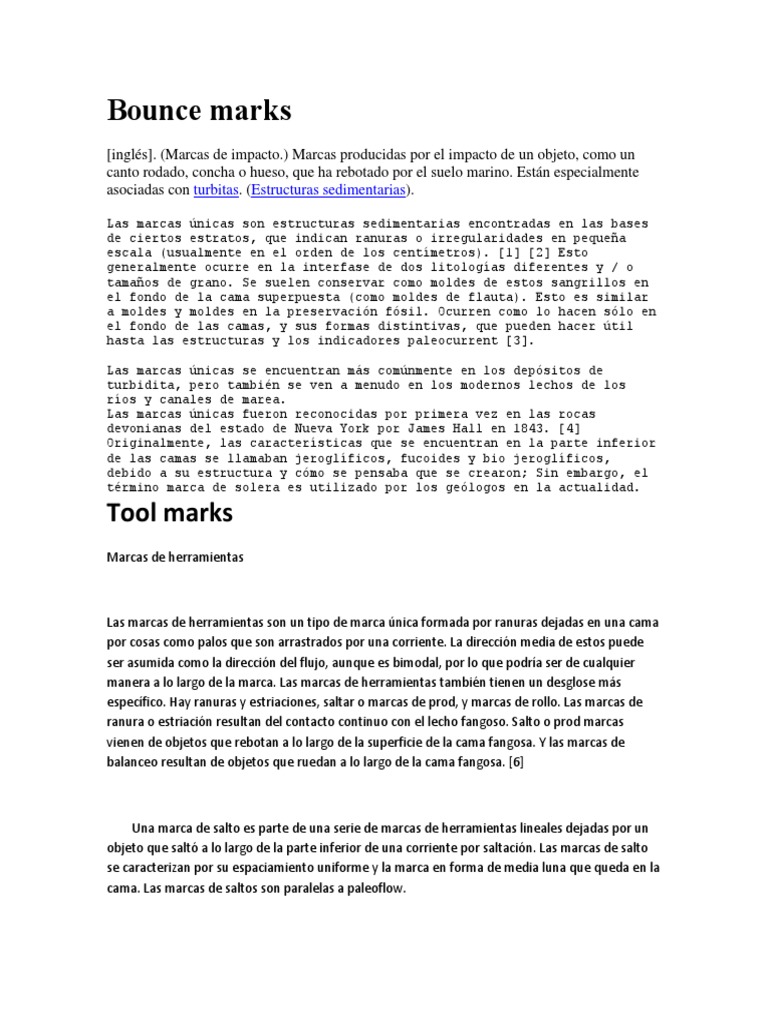 Bounce Marks PDF Fossil Geology