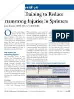 Eccentric Training To Reduce Hamstring Injuries in Sprinters