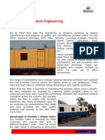 Profile of Metal Arch Engineering: Advantages of Portable / Mobile Cabin