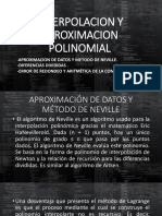 Exponer Interpolacion y Aproximacion Polinomial