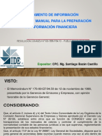 Reglamento de Información Financiera y Manual para La Preparación de Información Financiera