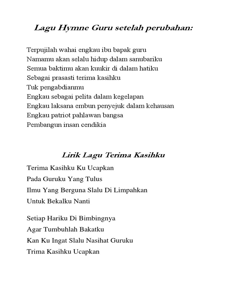Lirik Lagu Hymne Guru  Yang Terbaru Seputaran Guru   Lirik Lagu Hymne Guru  Yang Terbaru Seputaran Guru