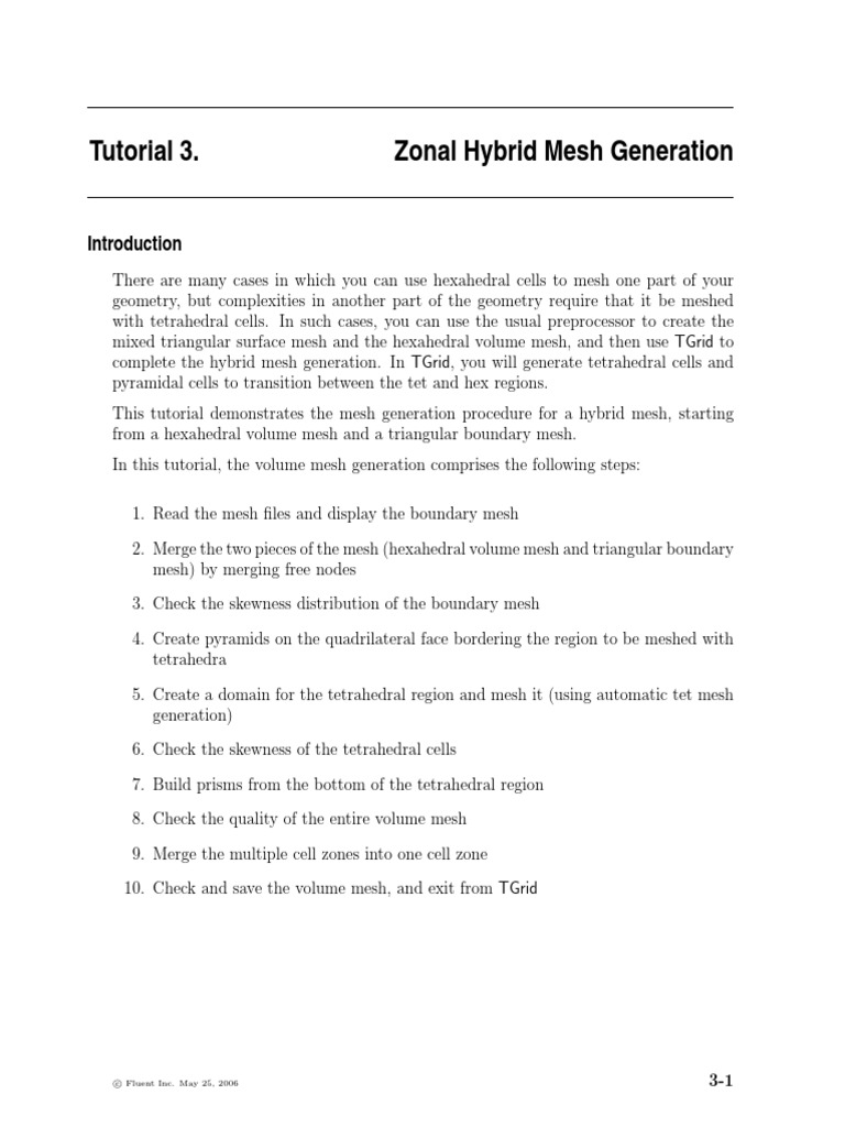 Hybrid Mesh Generation Guide | PDF | Zip (File Format) | Tetrahedron
