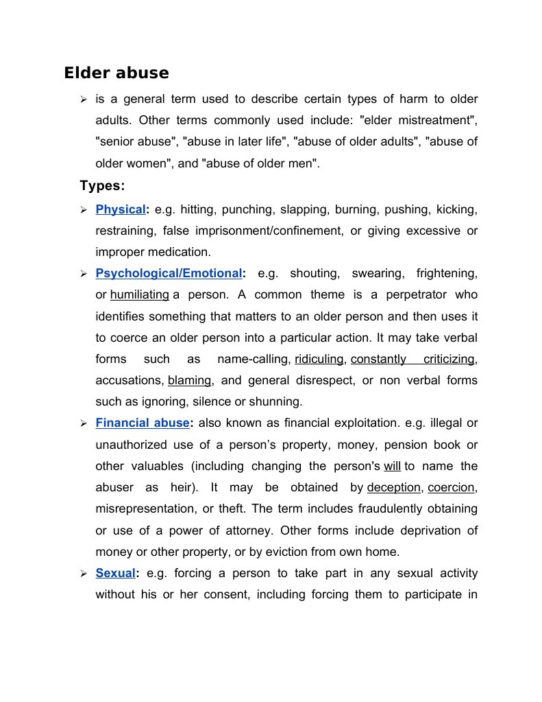 Elder Abuse Pdf Violence Crime Violence