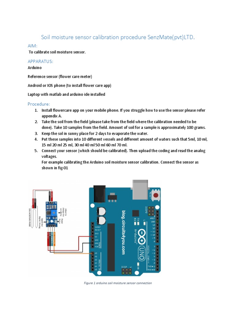 Soil Moisture Sensor Calibration Procedure SenzMate PDF Xiaomi Ios