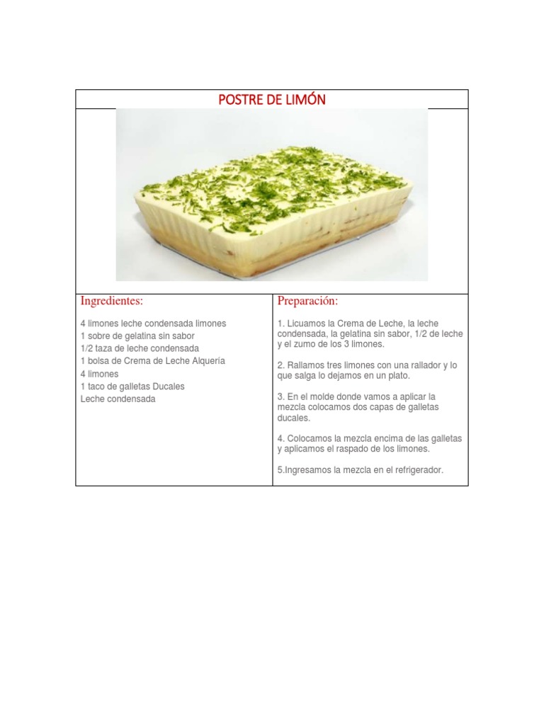 Postre de Limón | PDF | Postres | Crema