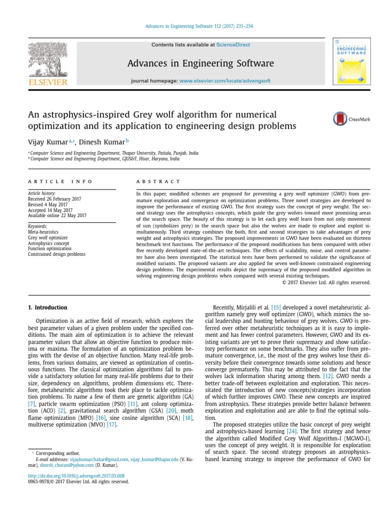 An Astrophysics-Inspired Grey Wolf Algorithm For Numerical Optimization ...
