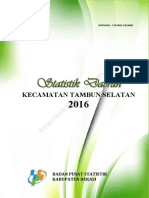 Statistik Daerah Kecamatan Tambun Selatan 2016