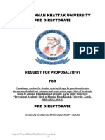 Khushal Khan Khattak University P&D Directorate: Request For Proposal (RFP) FOR