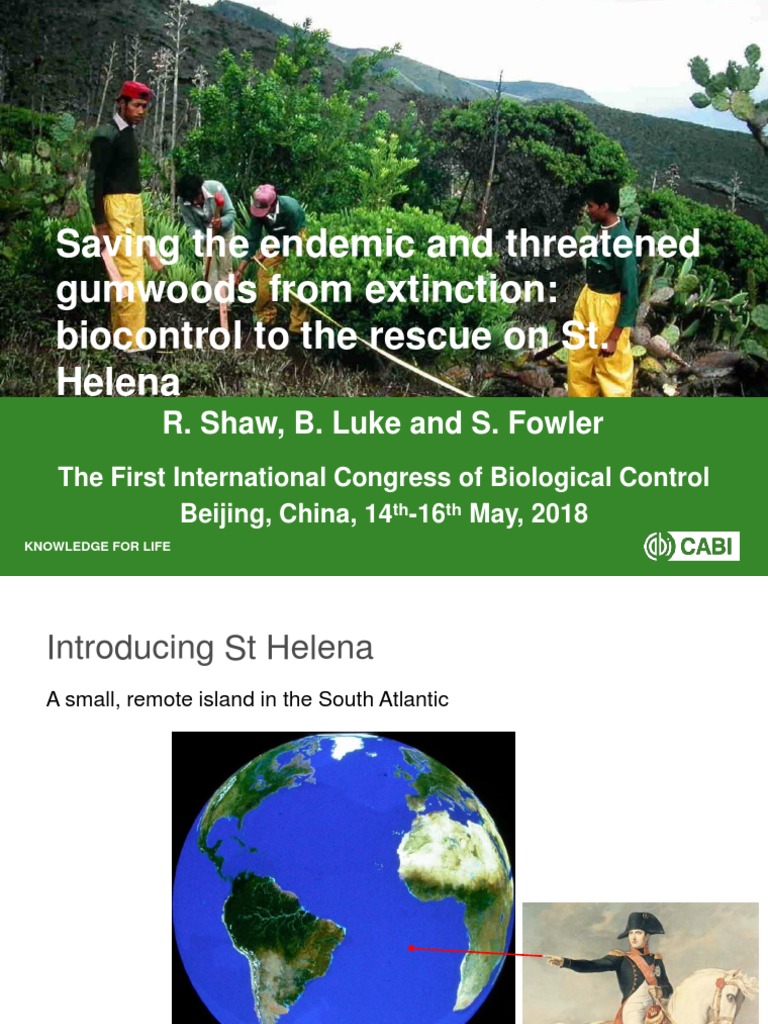 Saving The Endemic and Threatened Gumwoods From Extinction Biocontrol