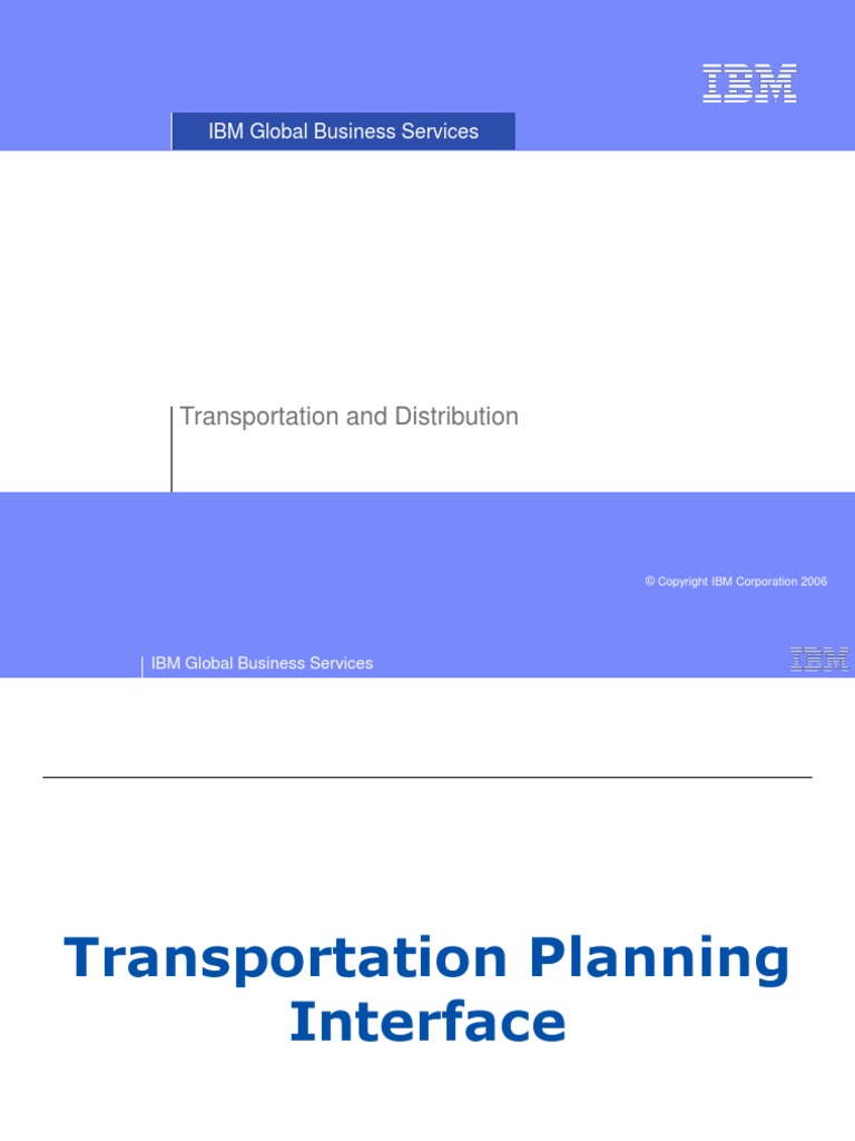 Transportation and Distribution: IBM Global Business Services | PDF ...