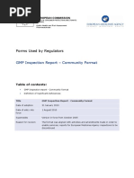 Forms Used by Regulators: GMP Inspection Report - Community Format