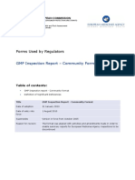 Forms Used by Regulators: GMP Inspection Report - Community Format