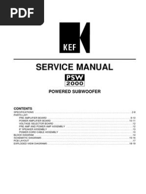 kef psw 2000 subwoofer