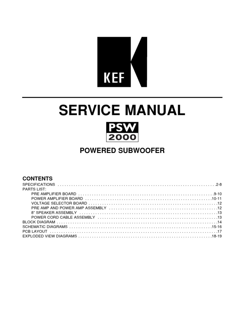 subwoofer kef psw 2000