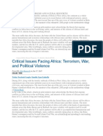 Critical Issues Facing Africa: Terrorism, War, and Political Violence