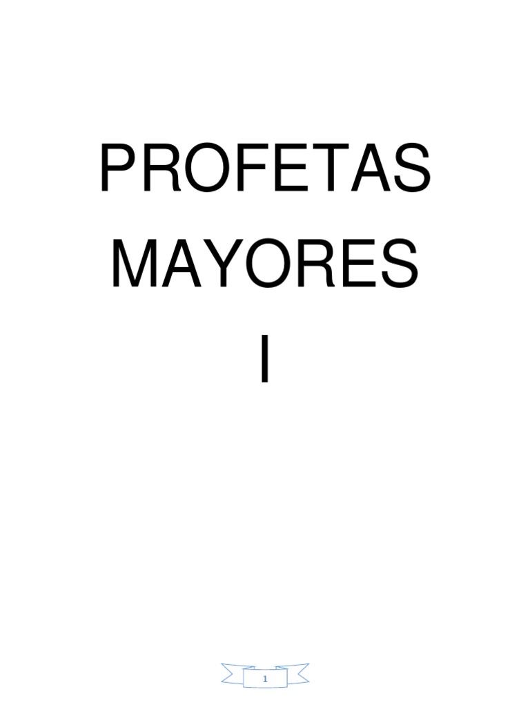 Libro Profetas Mayores Pdf Isaias Libro De Isaías