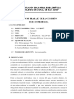 Plan de Trabajo Ciencias de Ecoeficiencia Primer Turno