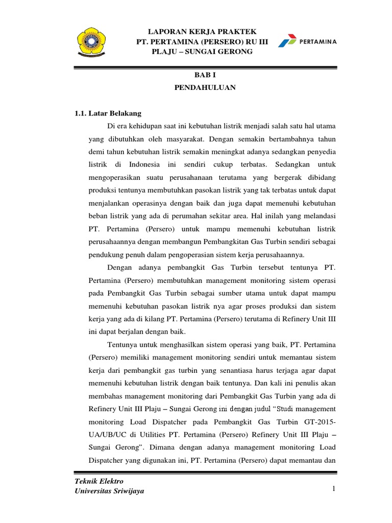 Monitoring Load Dispatcher Gas Turbin Pertamina | PDF