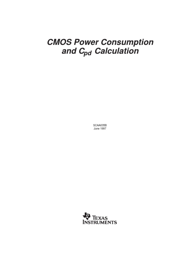 CMOS Power Consumption and C Calculation: SCAA035B June 1997 | PDF ...