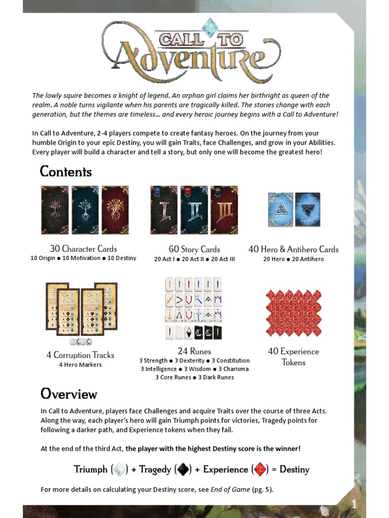 Call To Adventure Preview Rulebook | PDF | Hero | Leisure
