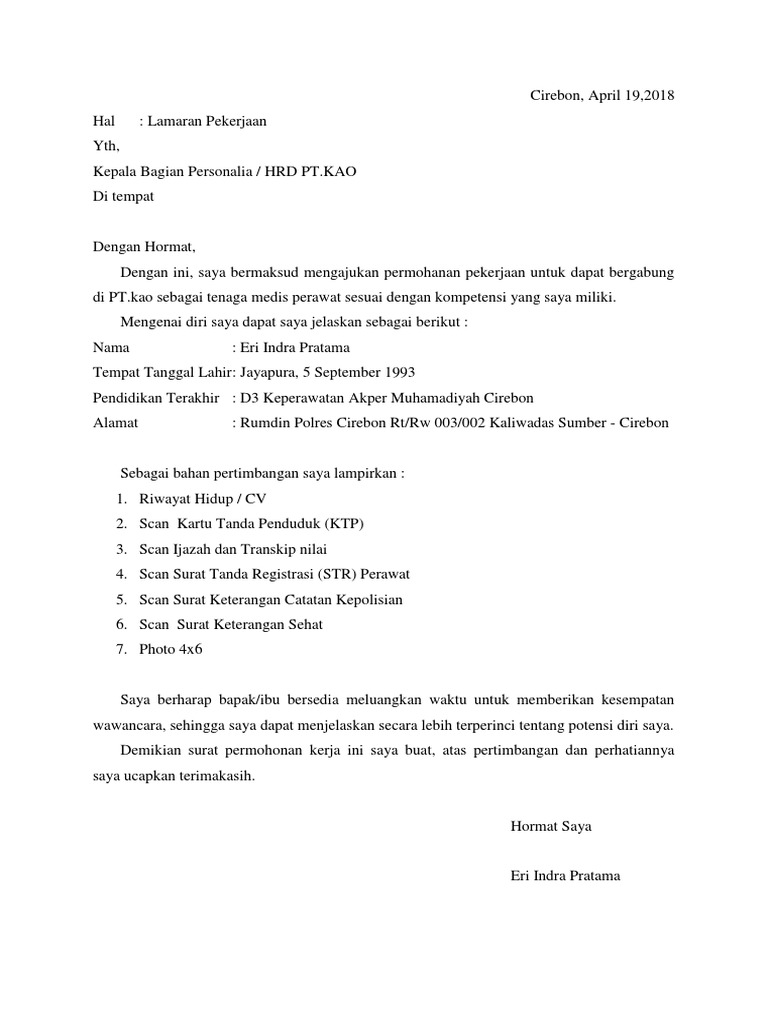Lamaran Kerja