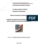 Cuaderno de Ejercicios de Calculo Diferencial e Integral 2009