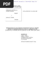 Trump Memo in Support of Motion to Transfer