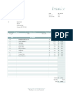 Service Invoice Template - Pizza Express