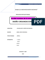 Ejemplo Del Trabajo de Diseño Organizacional