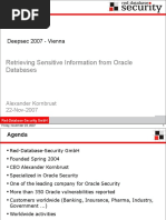 Retrieving Sensitive Information From Oracle Databases: Deepsec 2007 - Vienna