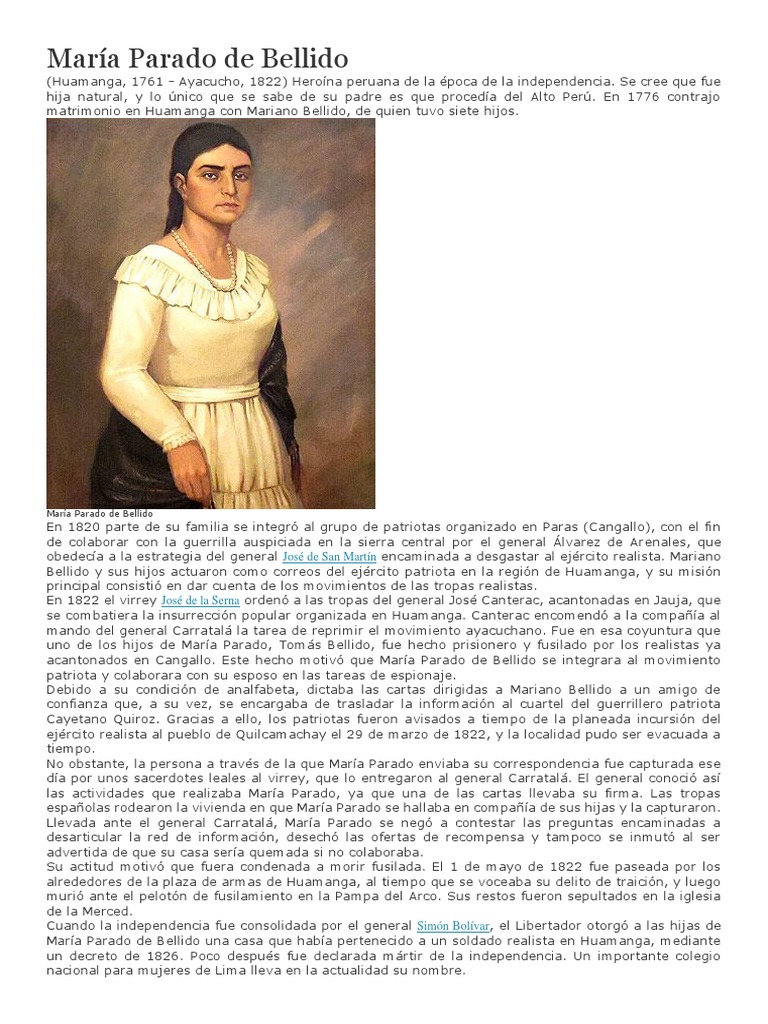 María Parado de Bellido | PDF | Rebeliones | Agitación
