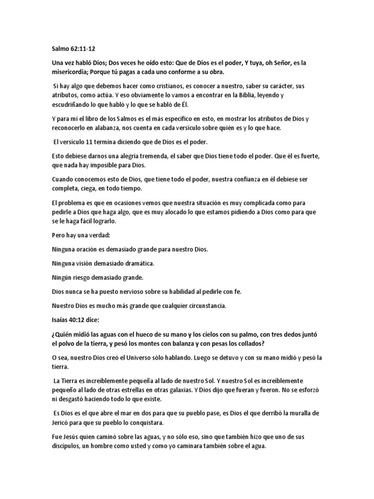 Salmo 62 Pdf Salmos Dios
