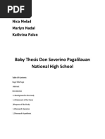 Baby Thesis Don Severino Pagalilauan National High School: Author/s: Nica Melad Marlyn Nadal Kathrina Palon