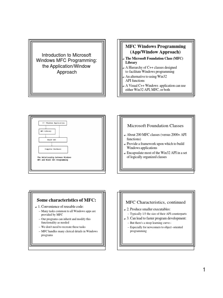 MFC Windows Programming (App/Window Approach) | PDF | Class (Computer ...