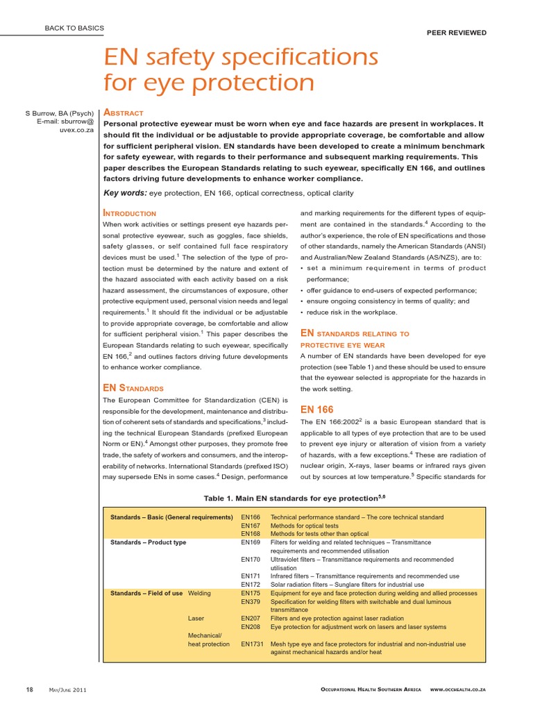 Eye Protection PDF Glasses Lens (Optics)