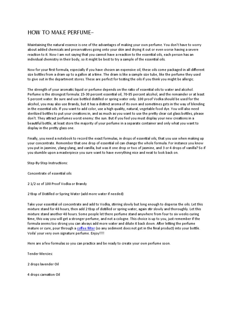 How to Make Your Own Perfume and Soap StepbyStep Instructions for