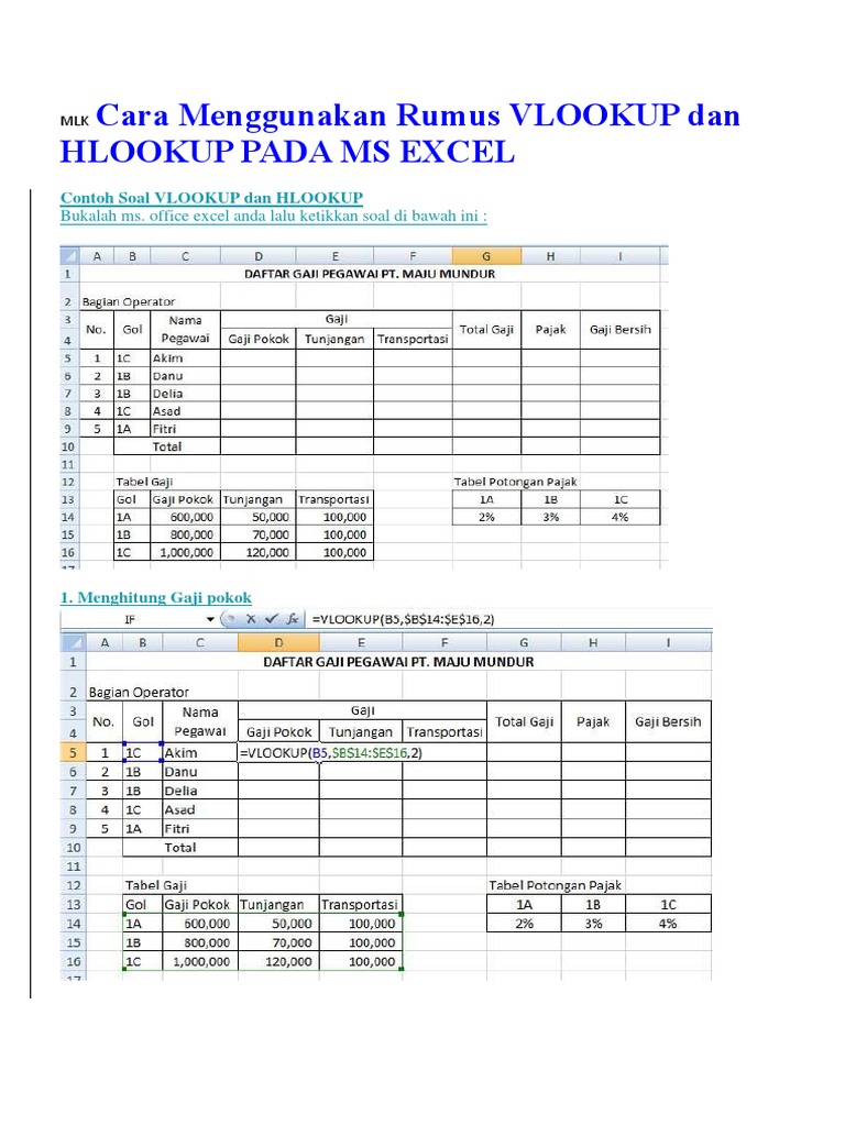 Contoh Soal Vlookup Dan Hlookup  mode pemasaran