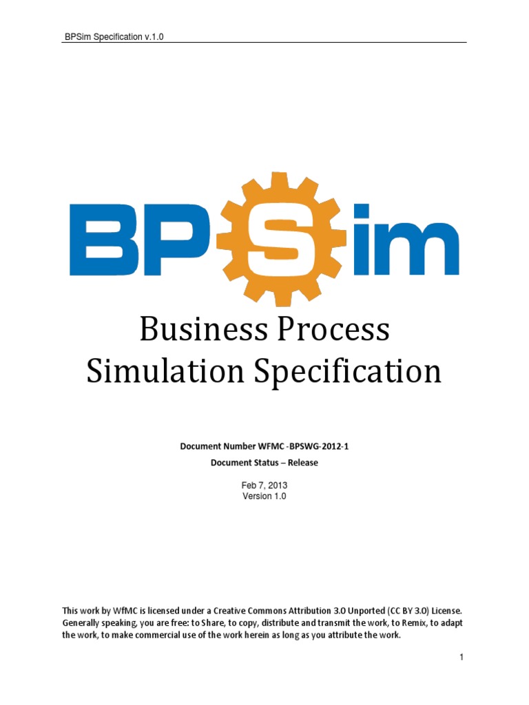 BPSim Specification Document v1.0 | PDF | Business Process | Conceptual ...