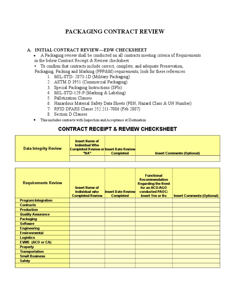 Packaging Contract Review | PDF | Shelf Life | Packaging And Labeling