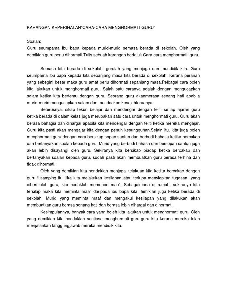 Karangan Keperihalan Pdf