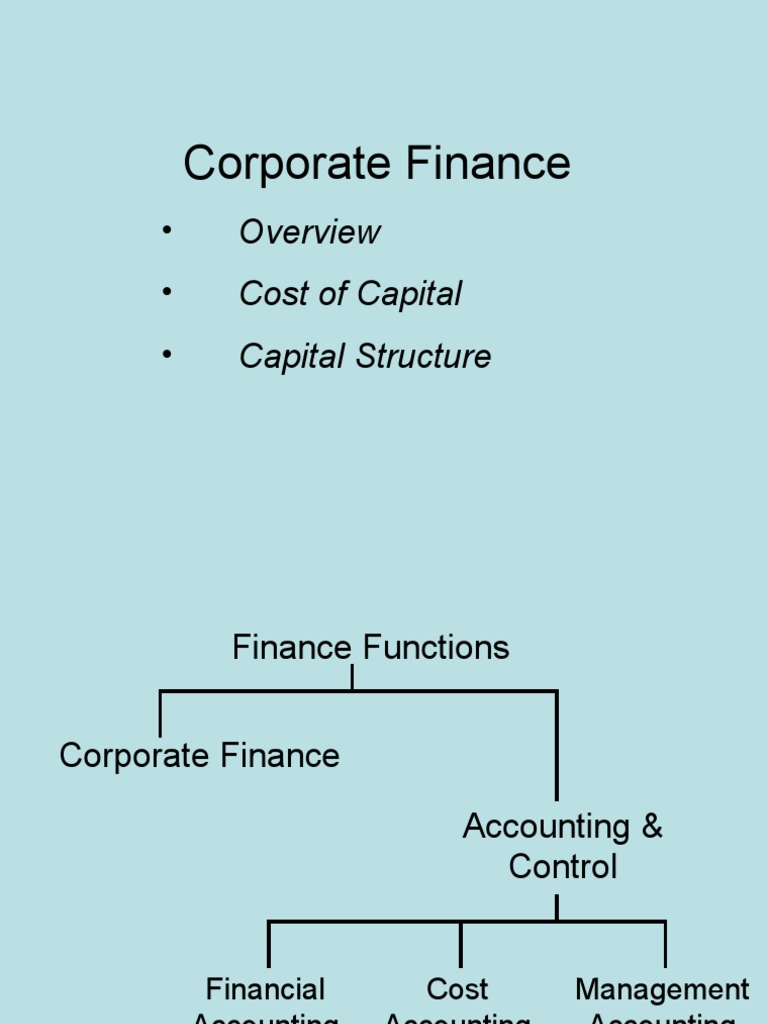 Corporate Finance: Cost of Capital Capital Structure | PDF