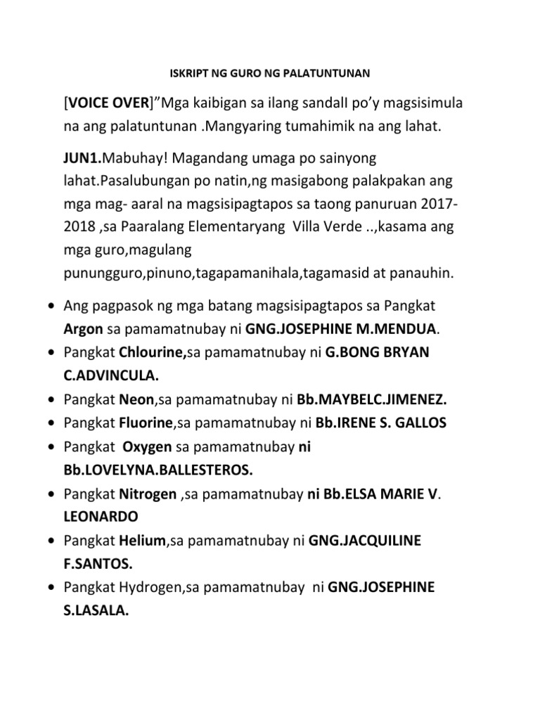 Iskript Ng Guro Ng Palatuntunan Docx Arabit Pdf