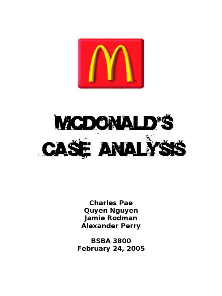 McDonald's Case Analysis | PDF | Fast Food Restaurants | Mc Donald's