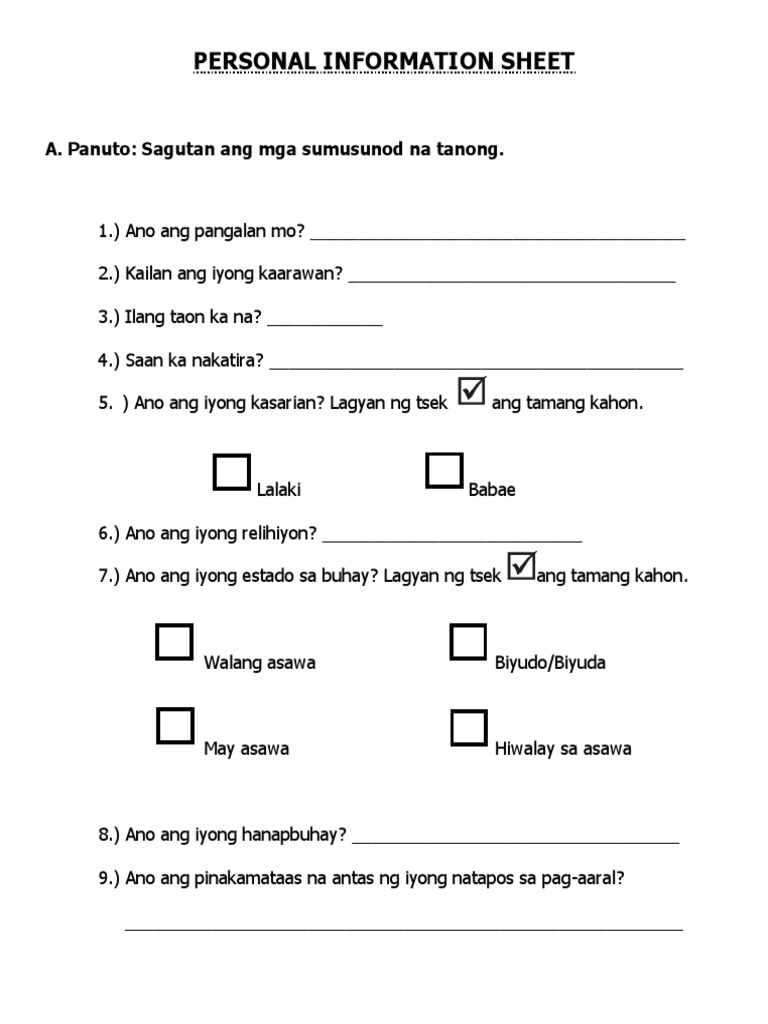 Als Personal Sheet PDF