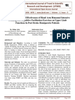 Comparison Between Effectiveness of Hand Arm Bimanual Intensive Training and Repetitive Facilitation Exercises On Upper Limb Functions in Post Stroke Hemiparetic Patients