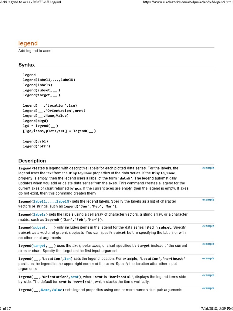 Add Legend To Axes - MATLAB Legend | PDF | Array Data Structure | Rgb ...