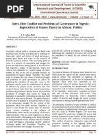 Intra-Elite Conflict and Problems of Governance in Nigeria