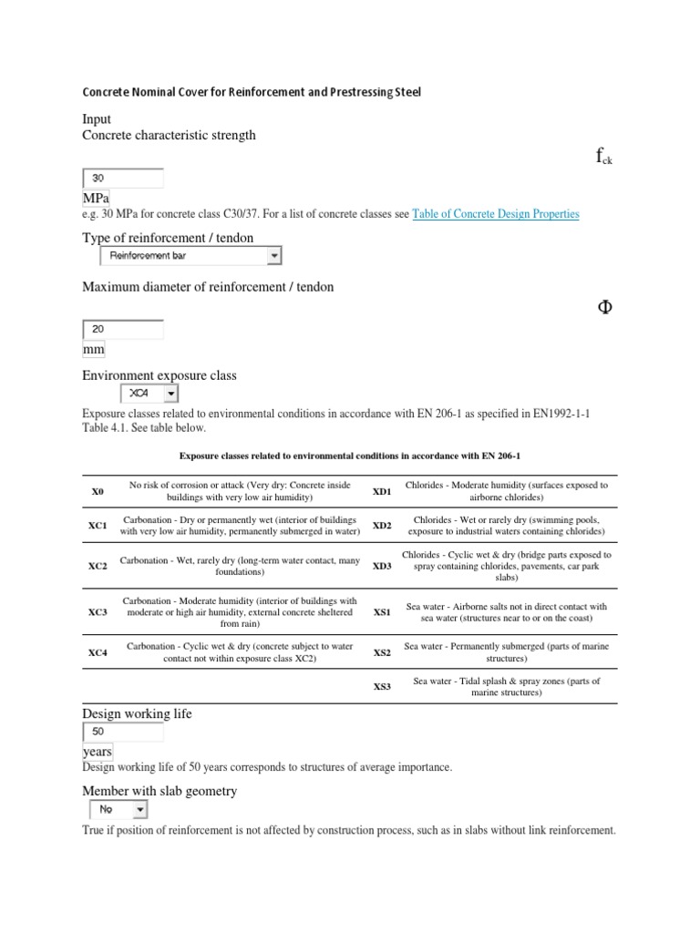 Concrete Nominal Cover For Reinforcement and Prestressing Steel PDF